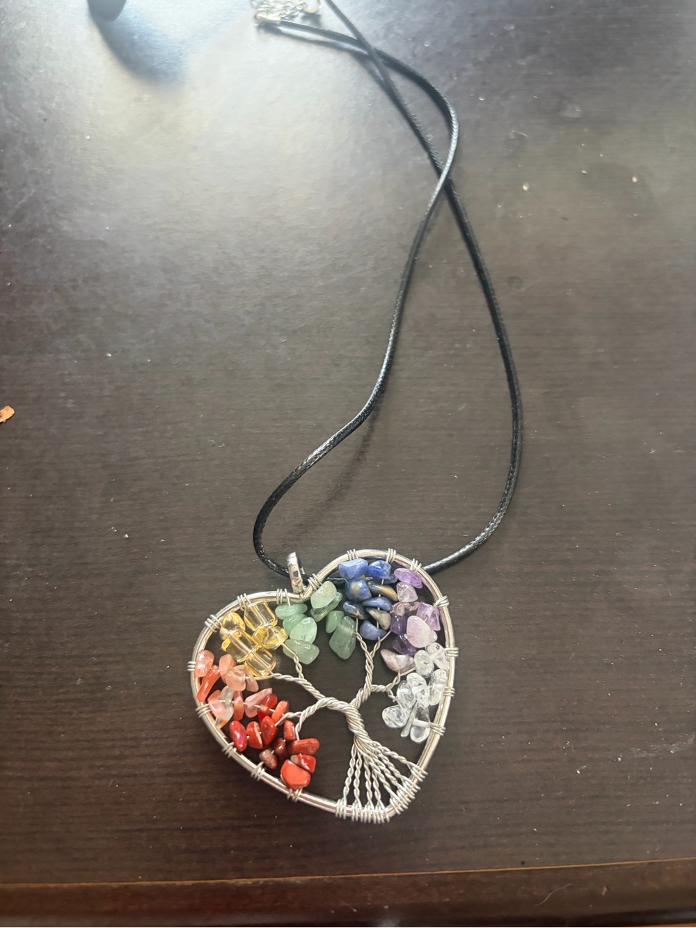 Heart Tree of Life Chakra Necklace in Multicolor